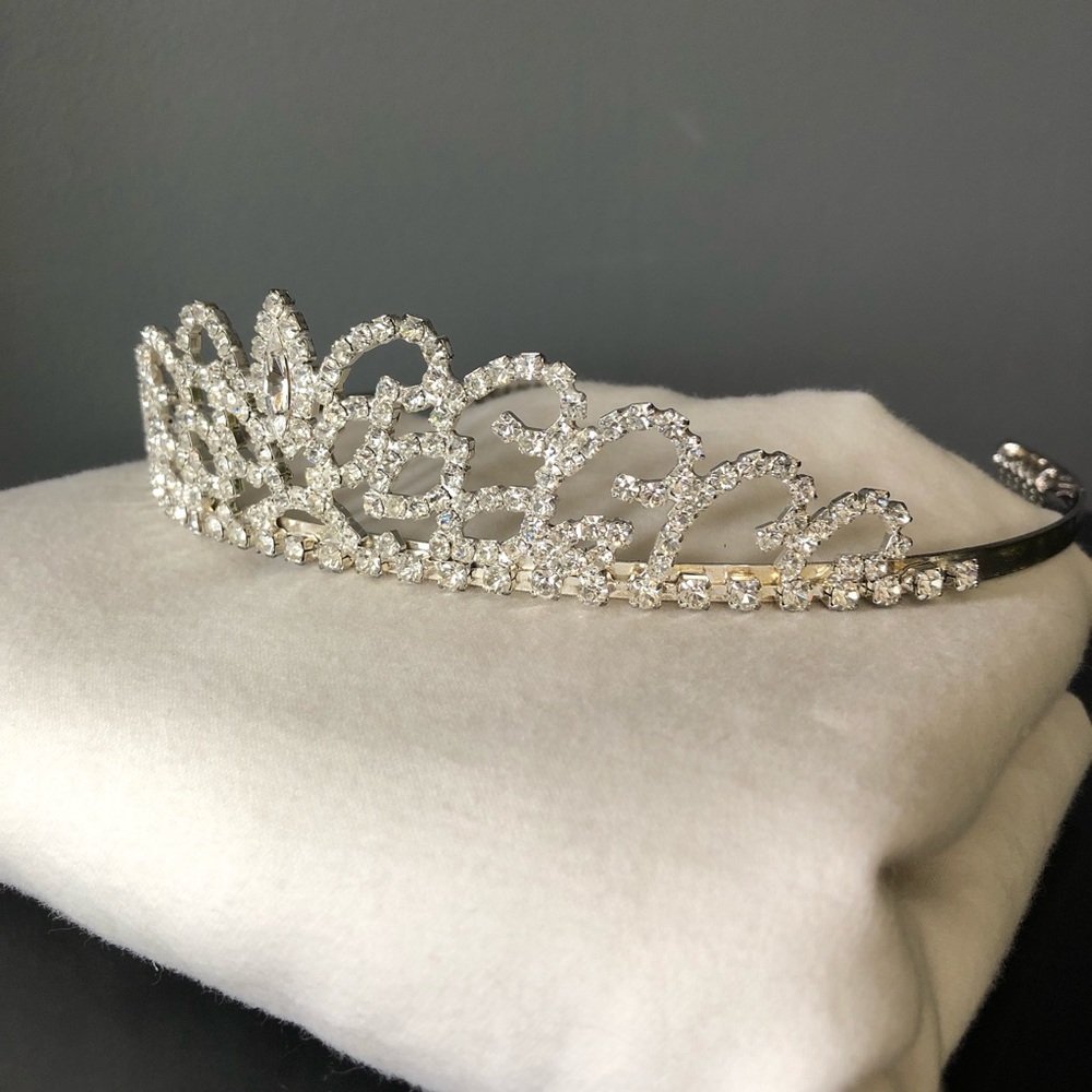 Silver Rhinestone Tiara - Picture 2 of 5